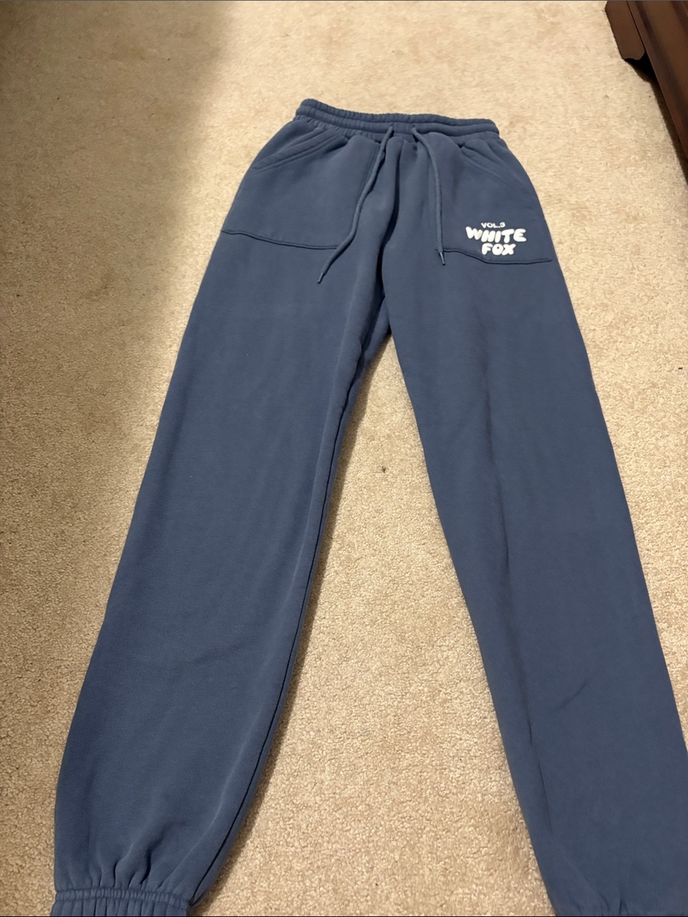 White Blue Sweatpants with Logo